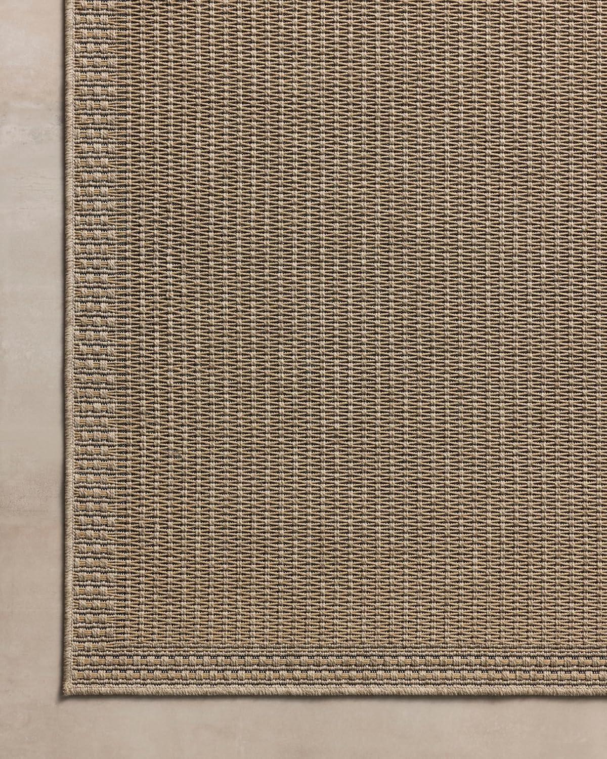 imageLoloi Chris Loves Julia Providence Collection PRC06 CharcoalDove 23quot x 39quot 12quot Pile Height IndoorOutdoor Runner RugNatural Sand