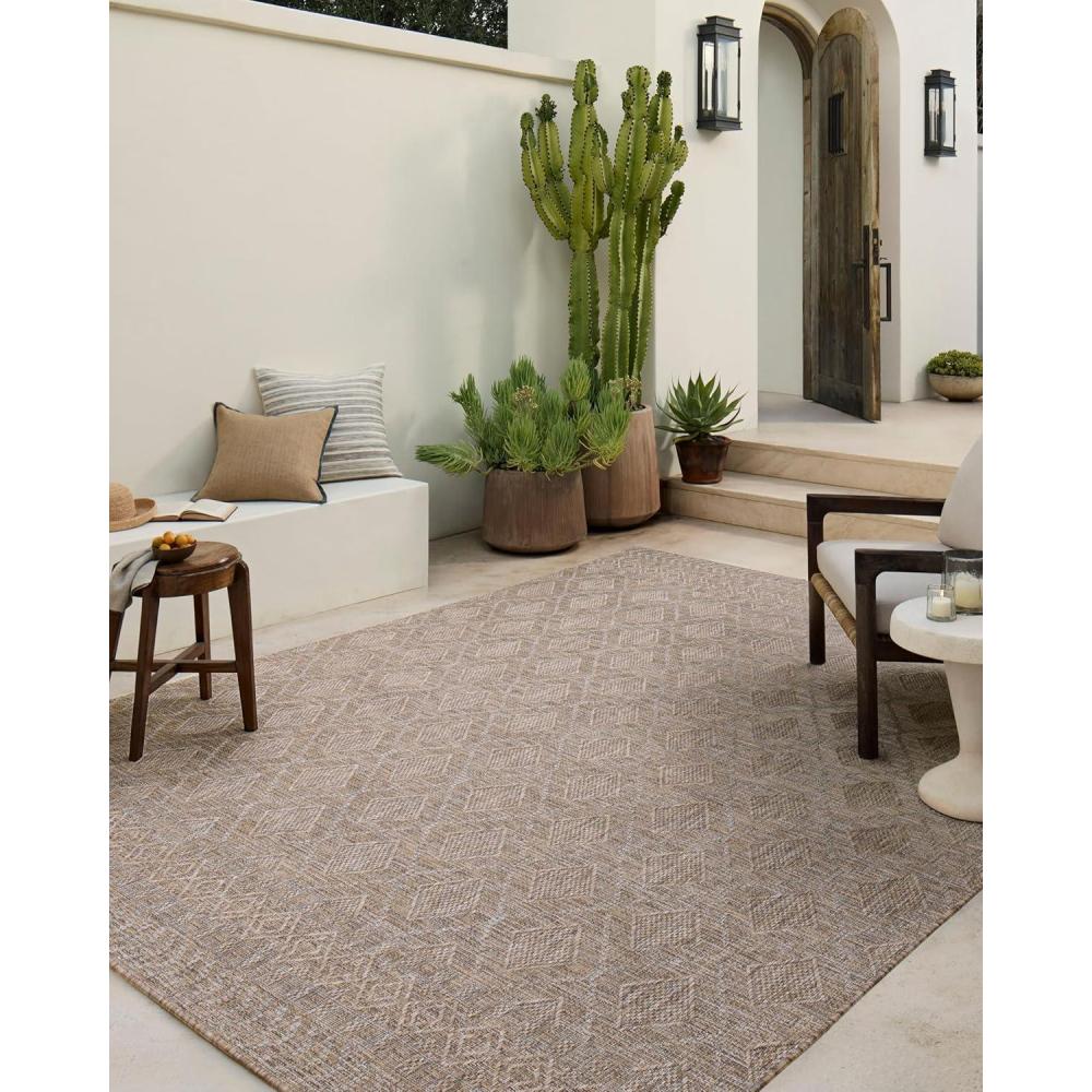 imageLoloi Amber Lewis Topanga Collection TOP01 NaturalBone 710quot x 10 IndoorOutdoor Area RugNatural Mist