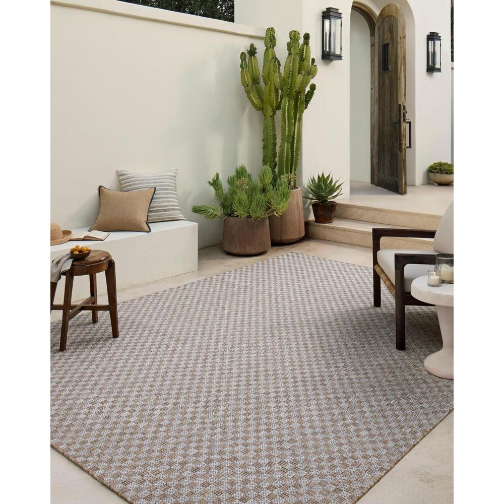 imageLoloi Amber Lewis Topanga Collection TOP01 NaturalBone 710quot x 10 IndoorOutdoor Area RugNatural Silver