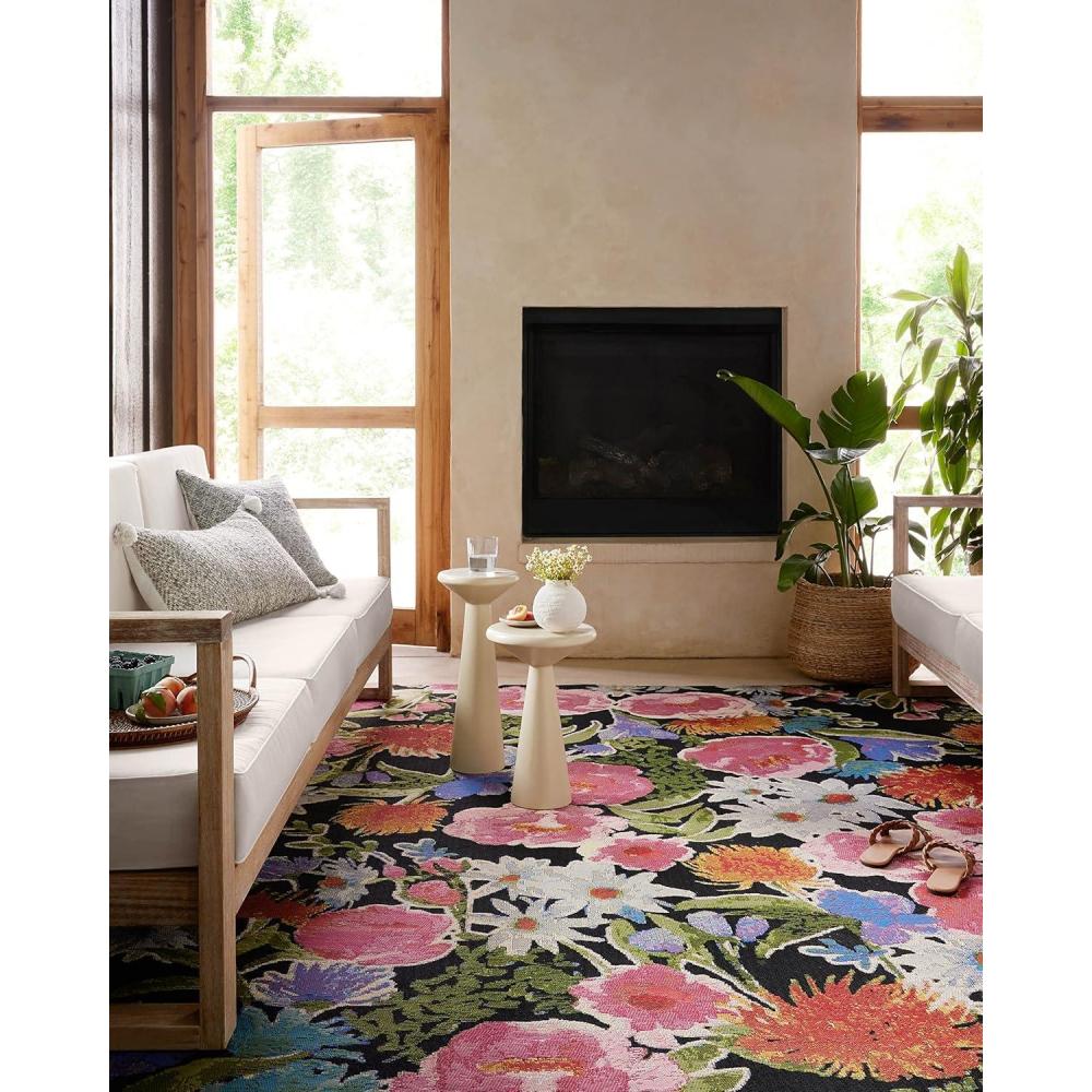 imageLoloi Botanical Collection BOT05 Multi 25quot x 311quot IndoorOutdoor Accent RugBlack  Multi