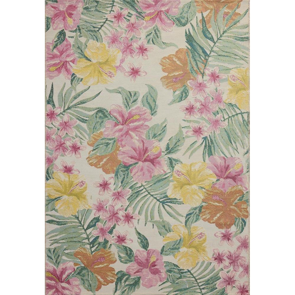 imageLoloi Botanical Collection BOT05 Multi 25quot x 311quot IndoorOutdoor Accent RugIvory  Sunrise