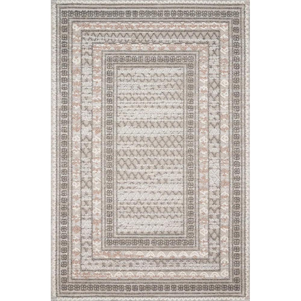 imageLoloi Cole Collection COL04 SilverIvory IndoorOutdoor Area Rug 710quot x 101quotGraymulti