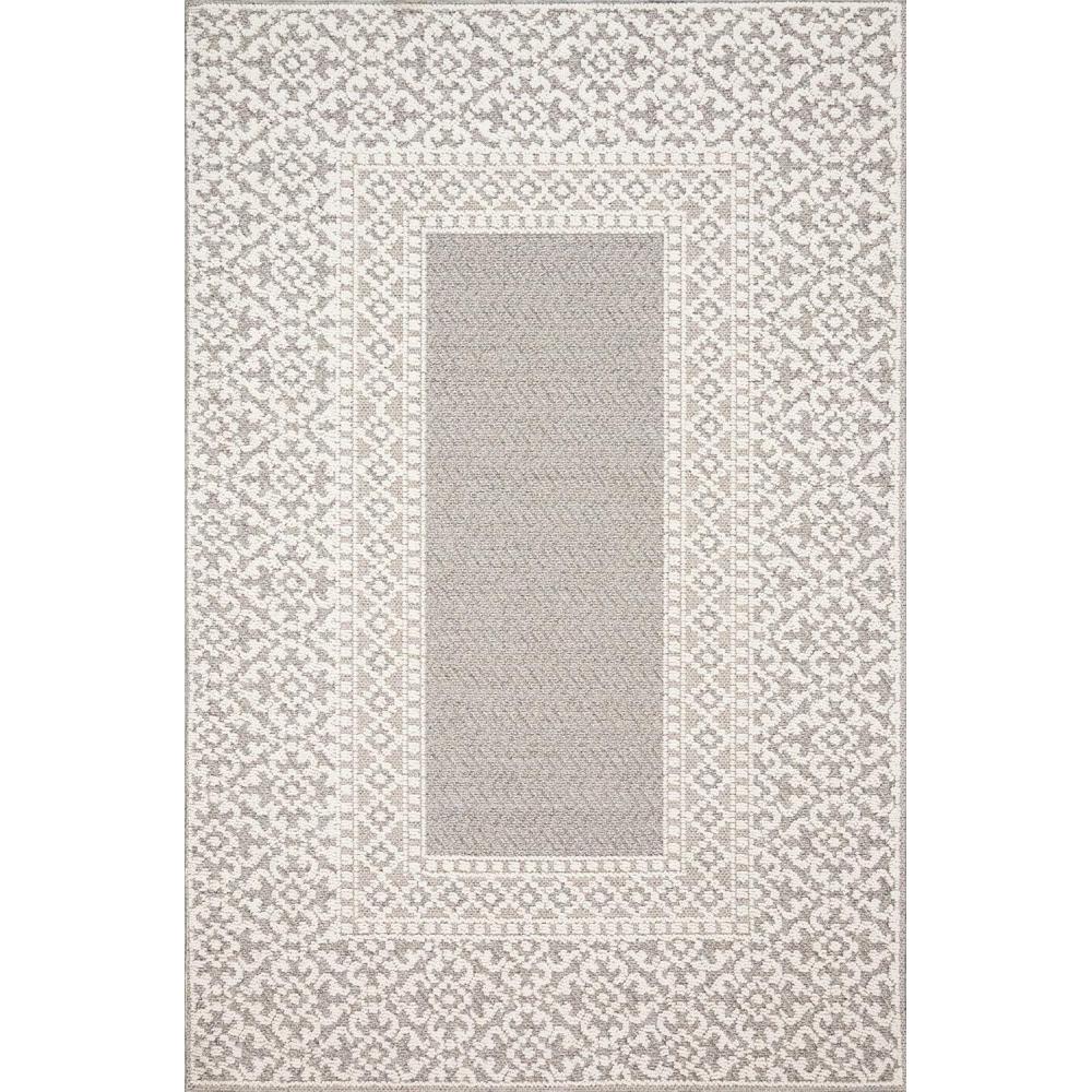 imageLoloi Cole Collection COL04 SilverIvory IndoorOutdoor Area Rug 710quot x 101quotGraywhite