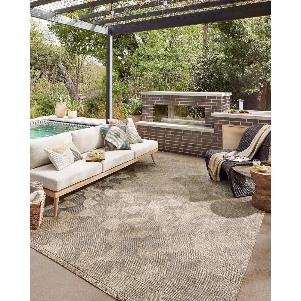 imageLoloi Dawn Collection IndoorOutdoor DAW04 Coffee 23quot x 77quot Runner RugBeige