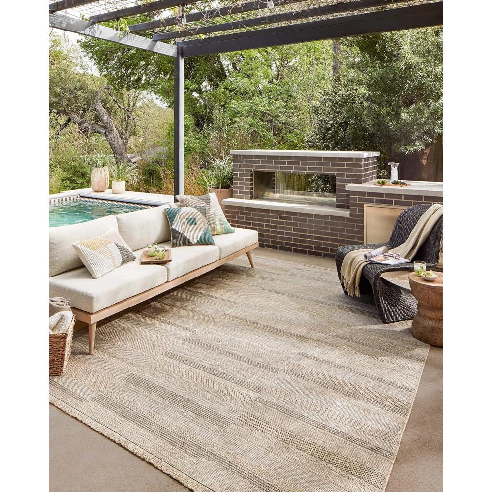 imageLoloi Dawn Collection IndoorOutdoor DAW04 Coffee 23quot x 77quot Runner RugBrown