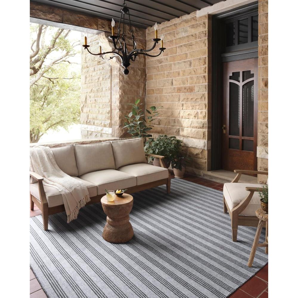 imageLoloi Magnolia Home by Joanna Gaines Charlie Collection CHE01 SilverBark 36quot x 56quot IndoorOutdoor Accent RugDove Charcoal