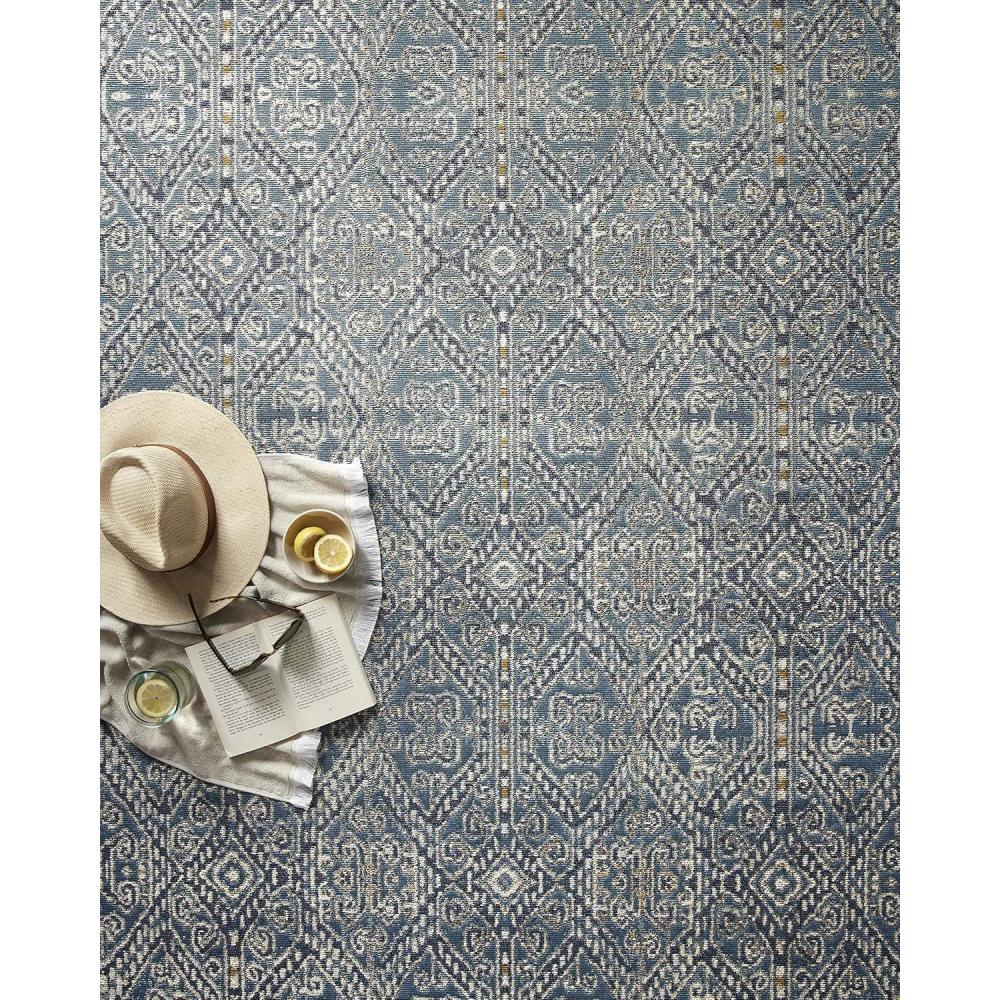 imageLoloi Mika Collection MIK08 BlueIvory IndoorOutdoor Area Rug 25quot x 4Blue