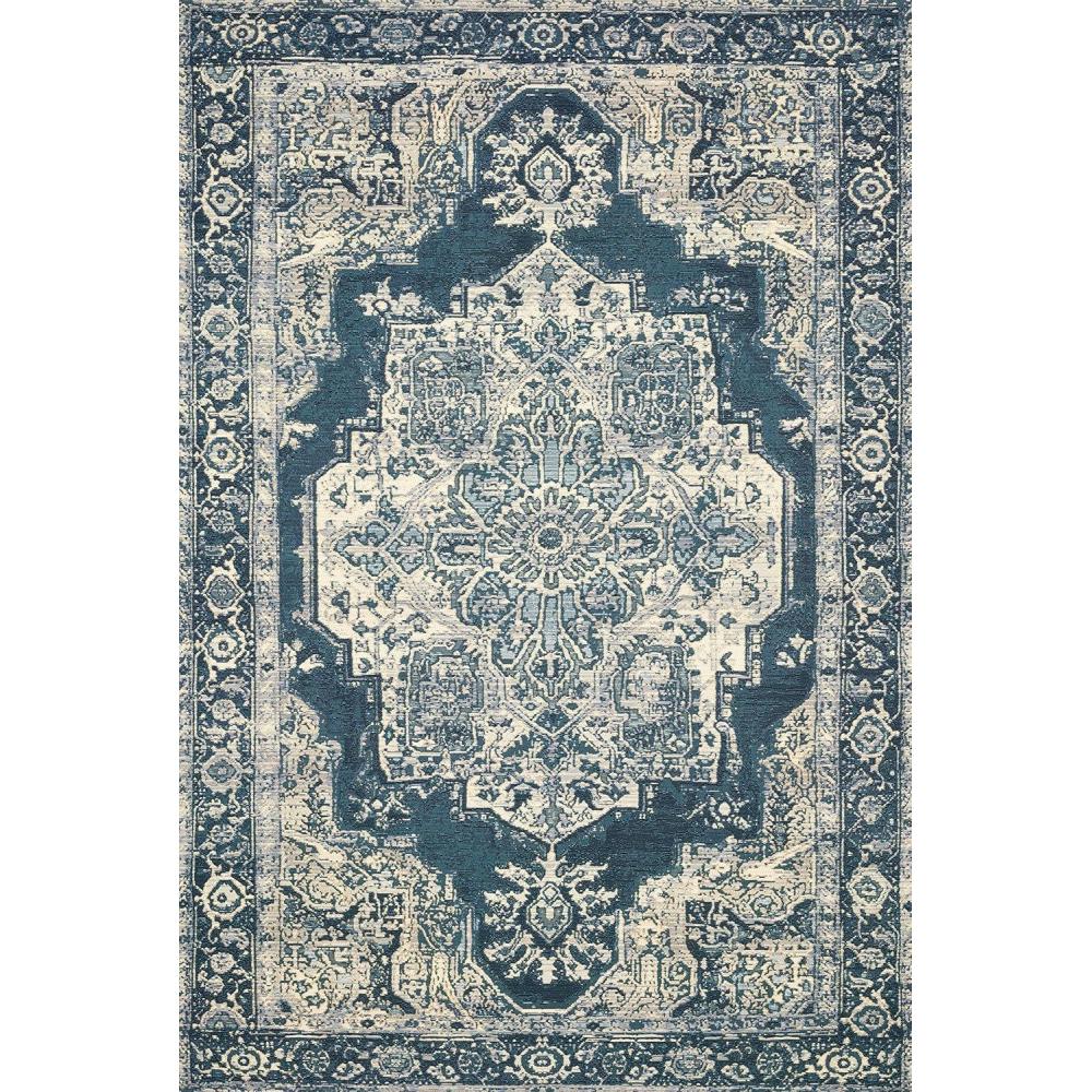 imageLoloi Mika Collection MIK08 BlueIvory IndoorOutdoor Area Rug 25quot x 4Dark Bluedark Blue