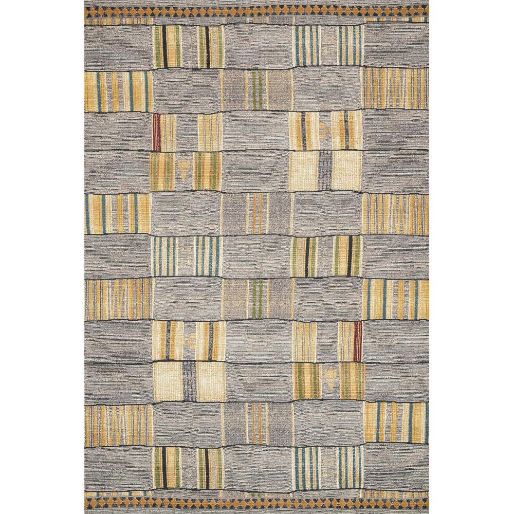 imageLoloi Mika Collection MIK08 BlueIvory IndoorOutdoor Area Rug 25quot x 4Graymulti