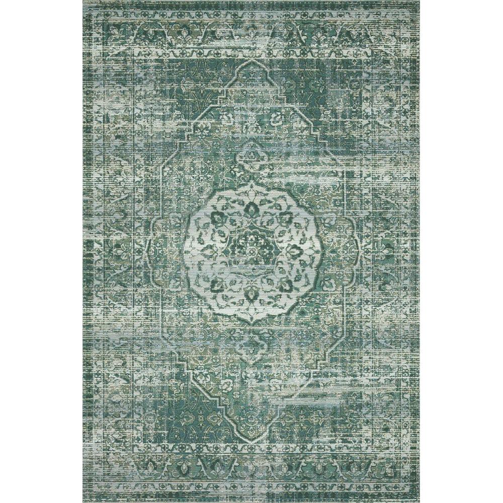 imageLoloi Mika Collection MIK08 BlueIvory IndoorOutdoor Area Rug 25quot x 4Greenlight Blue