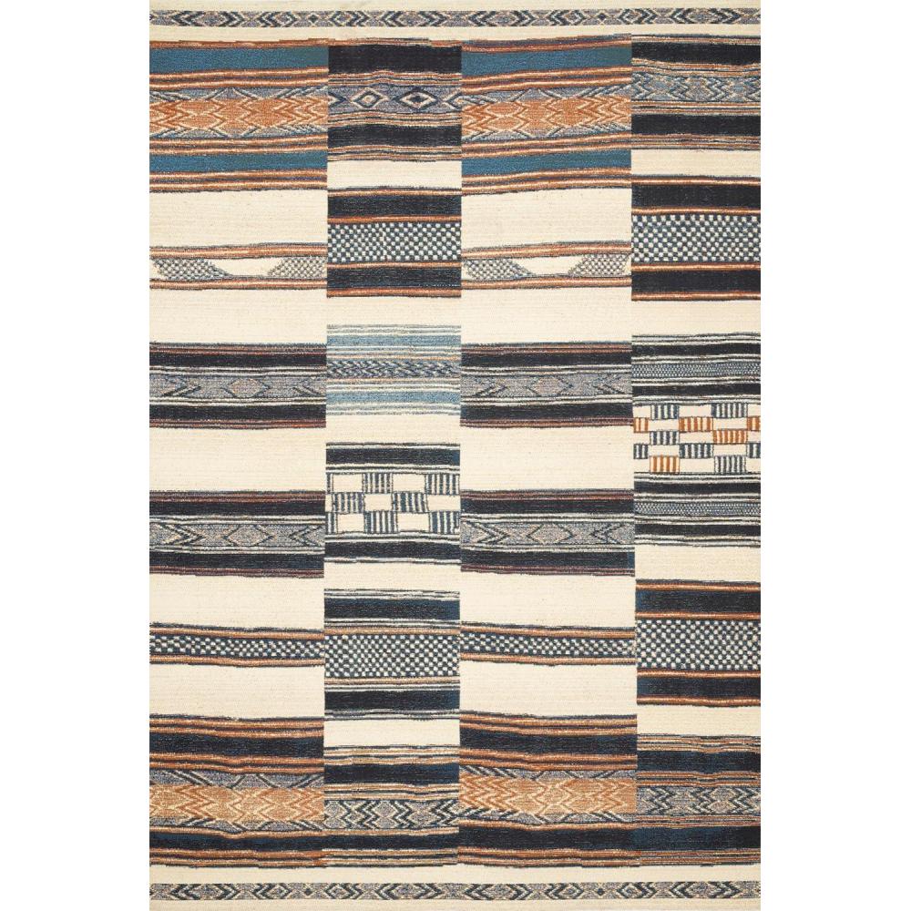imageLoloi Mika Collection MIK08 BlueIvory IndoorOutdoor Area Rug 25quot x 4Ivory  Multi