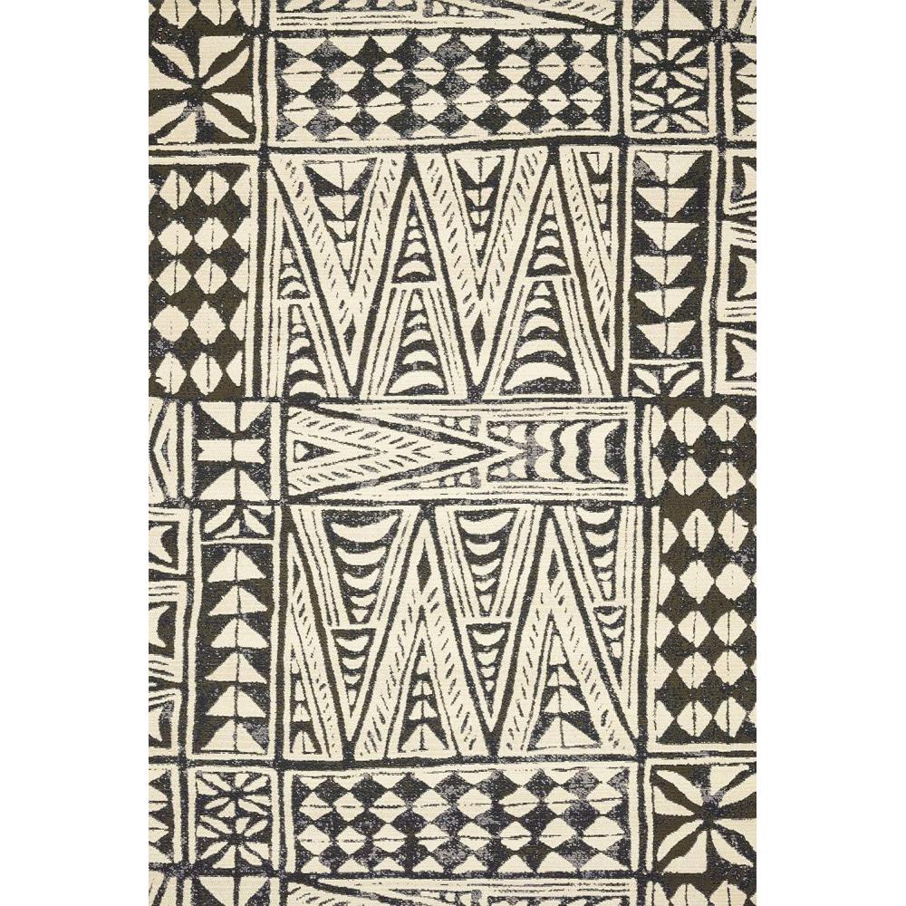 imageLoloi Mika Collection MIK08 BlueIvory IndoorOutdoor Area Rug 25quot x 4Whiteblack