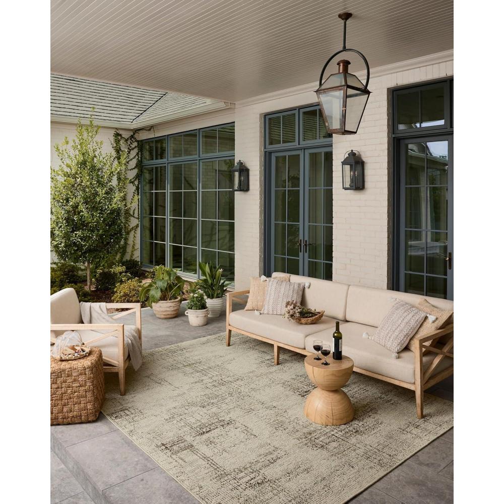 imageLoloi Saylor Collection SAY03 EarthNatural 86quot x 12 IndoorOutdoor Area RugIvory Fog
