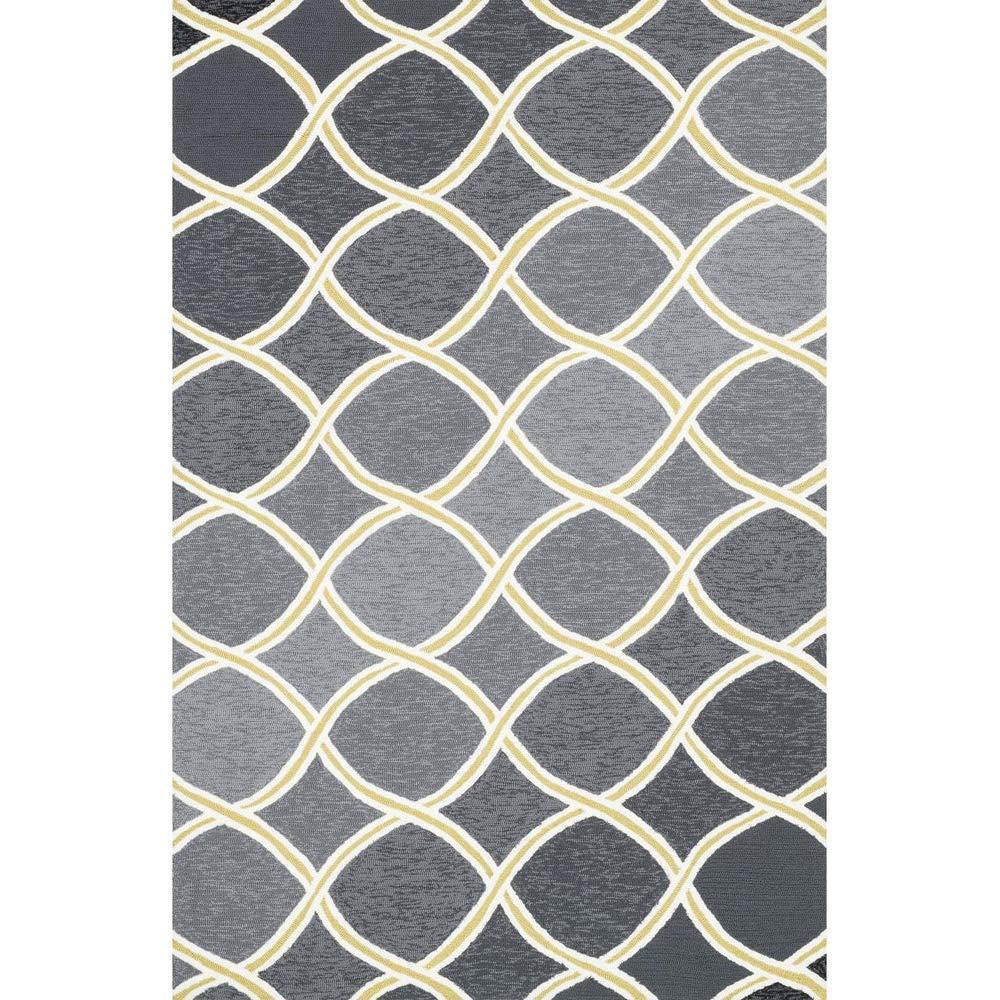 imageLoloi Venice Beach Collection VB18 CharcoalLime IndoorOutdoor Area Rug 76quot x 96quotDark Graygreen