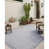 imageLoloi Amber Lewis Topanga Collection TOP01 NaturalBone 710quot x 10 IndoorOutdoor Area RugSilver  Blue