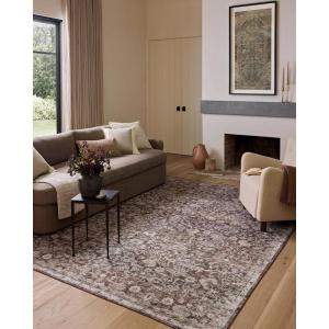 Loloi Amber Lewis Josie Collection JOS-02 Earth/Natural 6′-0″ x 9′-0″, .13″ Pile Height, Low Profile, Machine Washable, Area Rug(Earth / Natural)