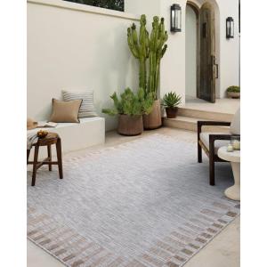 Loloi Amber Lewis Topanga Collection TOP-01 Natural/Bone 7′-10″ x 10′ Indoor/Outdoor Area Rug(Silver / Natural)