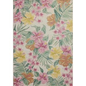 Loloi Botanical Collection BOT-05 Multi 2′-5″ x 3′-11″ Indoor/Outdoor Accent Rug(Ivory / Sunrise)