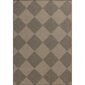 Loloi Chris Loves Julia Providence Collection PRC-06 Charcoal/Dove 2′-3″ x 3′-9″, .12″ Pile Height, Indoor/Outdoor Runner Rug(Graphite / Sand)