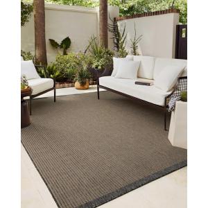 Loloi Chris Loves Julia Providence Collection PRC-06 Charcoal/Dove 2′-3″ x 3′-9″, .12″ Pile Height, Indoor/Outdoor Runner Rug(Wheat / Charcoal)