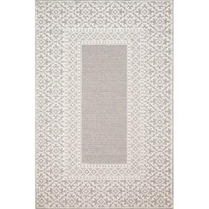 Loloi Cole Collection COL-04 Silver/Ivory, Indoor/Outdoor Area Rug, 7′-10″ x 10′-1″(Gray;white)