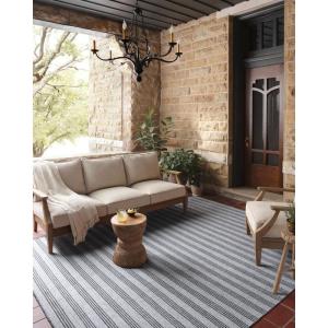 Loloi Magnolia Home by Joanna Gaines Charlie Collection CHE-01 Silver/Bark 3′-6″ x 5′-6″ Indoor/Outdoor Accent Rug(Dove / Charcoal)