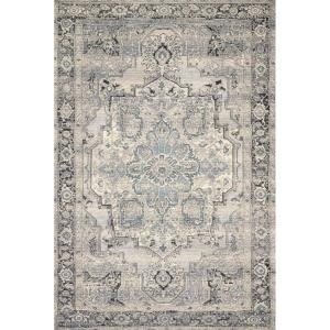 Loloi Mika Collection MIK-08 Blue/Ivory, Indoor/Outdoor Area Rug 2′-5″ x 4′(Grey / Blue)