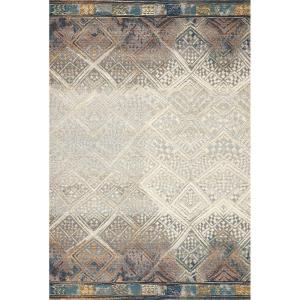 Loloi Mika Collection MIK-08 Blue/Ivory, Indoor/Outdoor Area Rug 2′-5″ x 4′(White;blue)