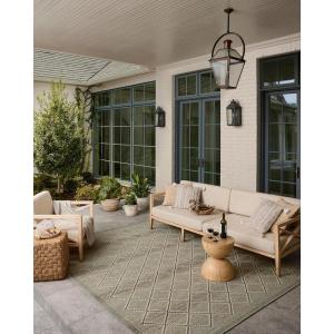 Loloi Saylor Collection SAY-03 Earth/Natural 8′-6″ x 12′ Indoor/Outdoor Area Rug(Stone / Ivory)