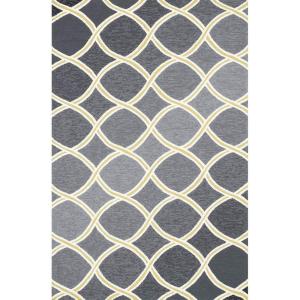 Loloi Venice Beach Collection VB-18 Charcoal/Lime, Indoor/Outdoor Area Rug, 7′-6″ x 9′-6″(Dark Gray;green)