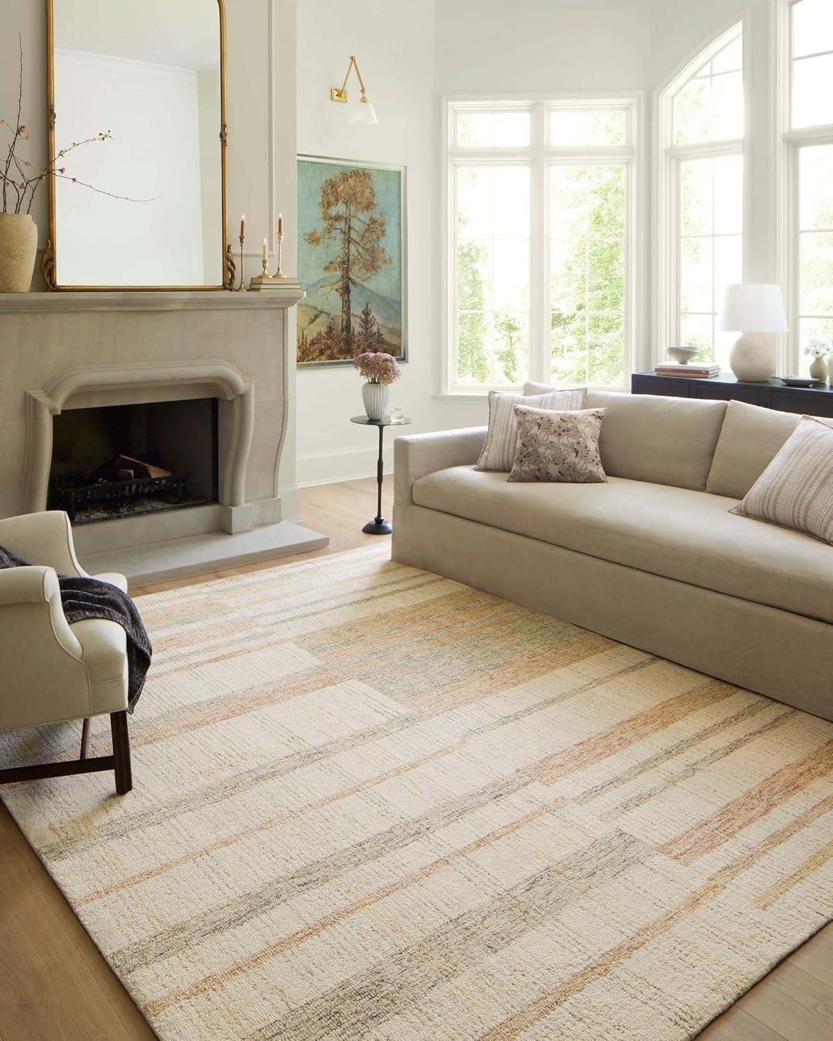 imageLoloi Chris Loves Julia Chris Collection CHR02 NaturalSage 86 x 116 50quot Pile Height Area RugNatural Multi