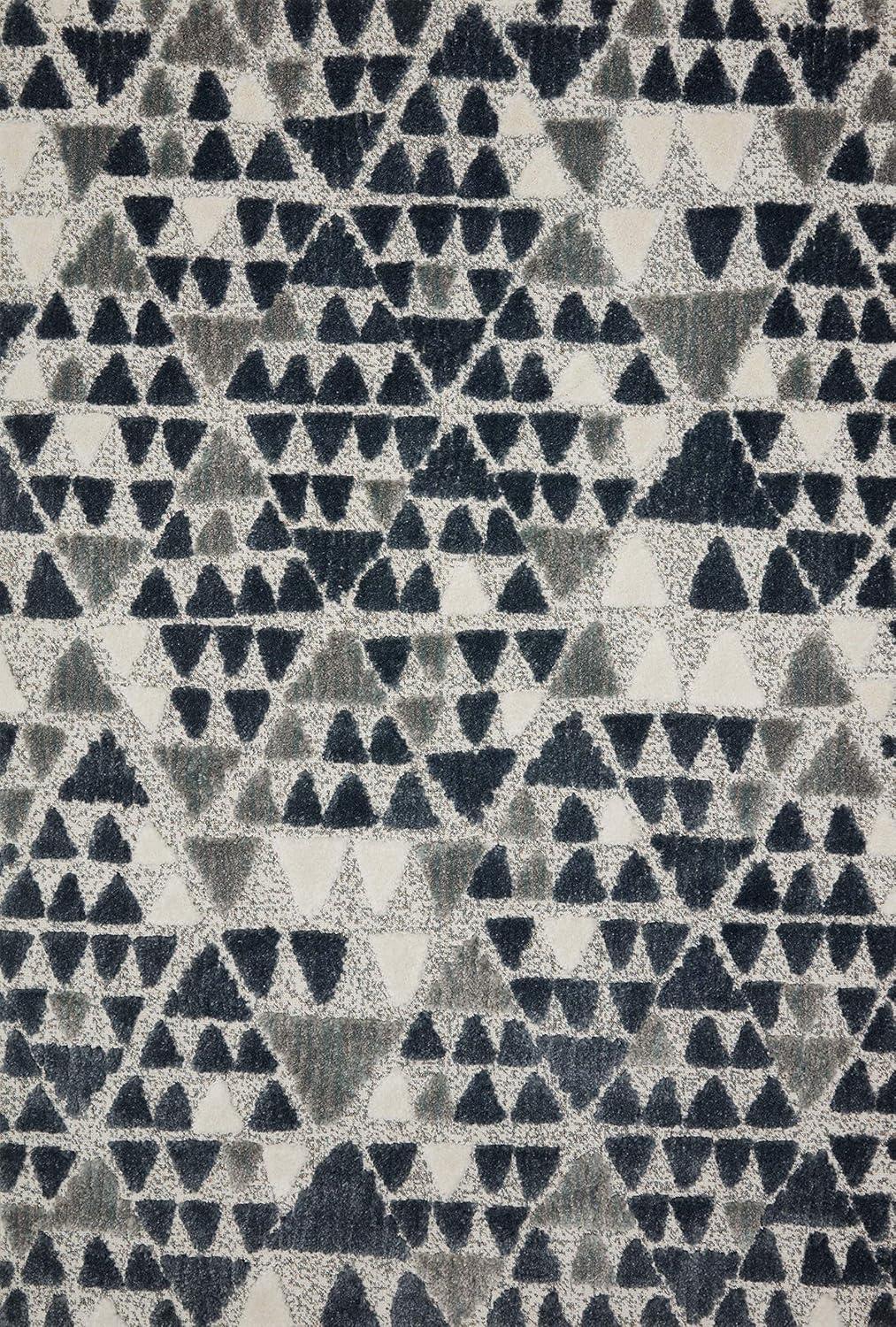 imageLoloi Hagen Collection HAG03 WhiteSky 67quot x 92quot Area RugSlate Denim