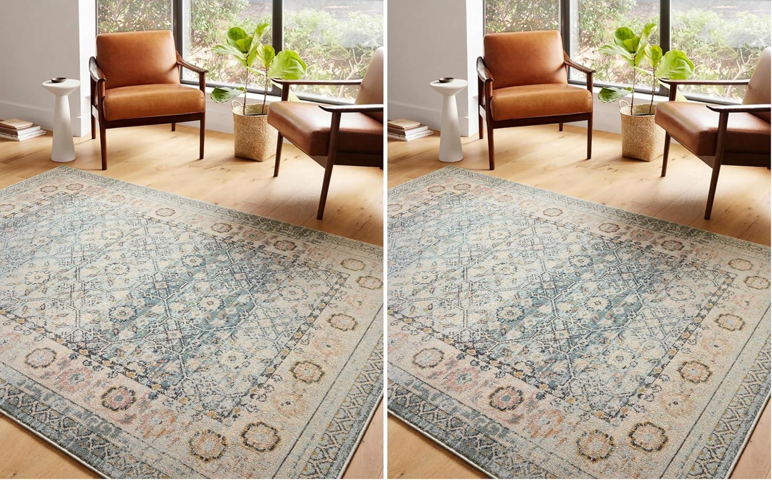 imageLoloi Jocelyn Collection JOC01 SandMulti 710quot x 10 38quot Thick Area RugSky Multi