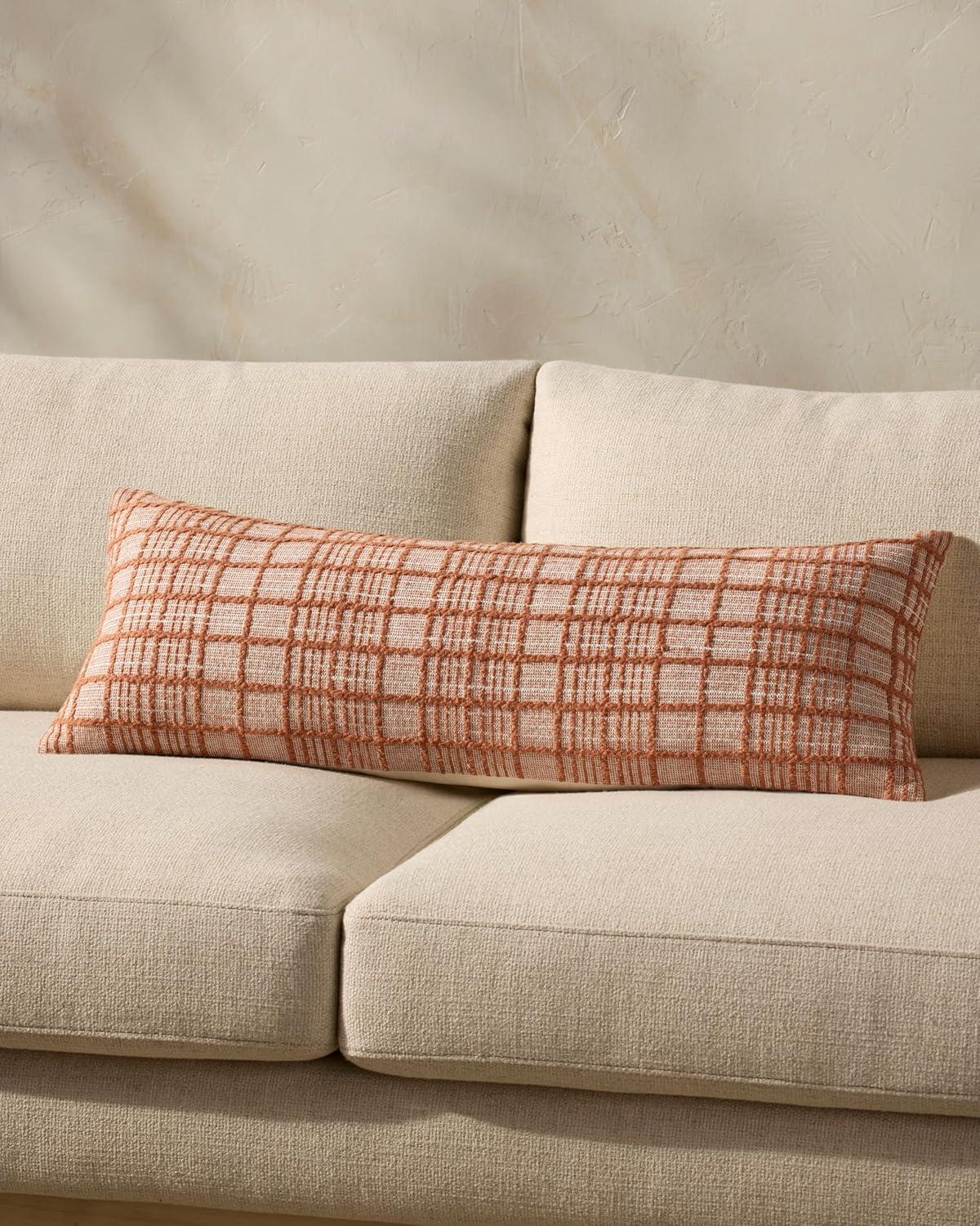 imageLoloi Magnolia Home by Joanna Gaines Liv Collection PMH0064 Beige 13 x 21 Cover wPoly PillowRust