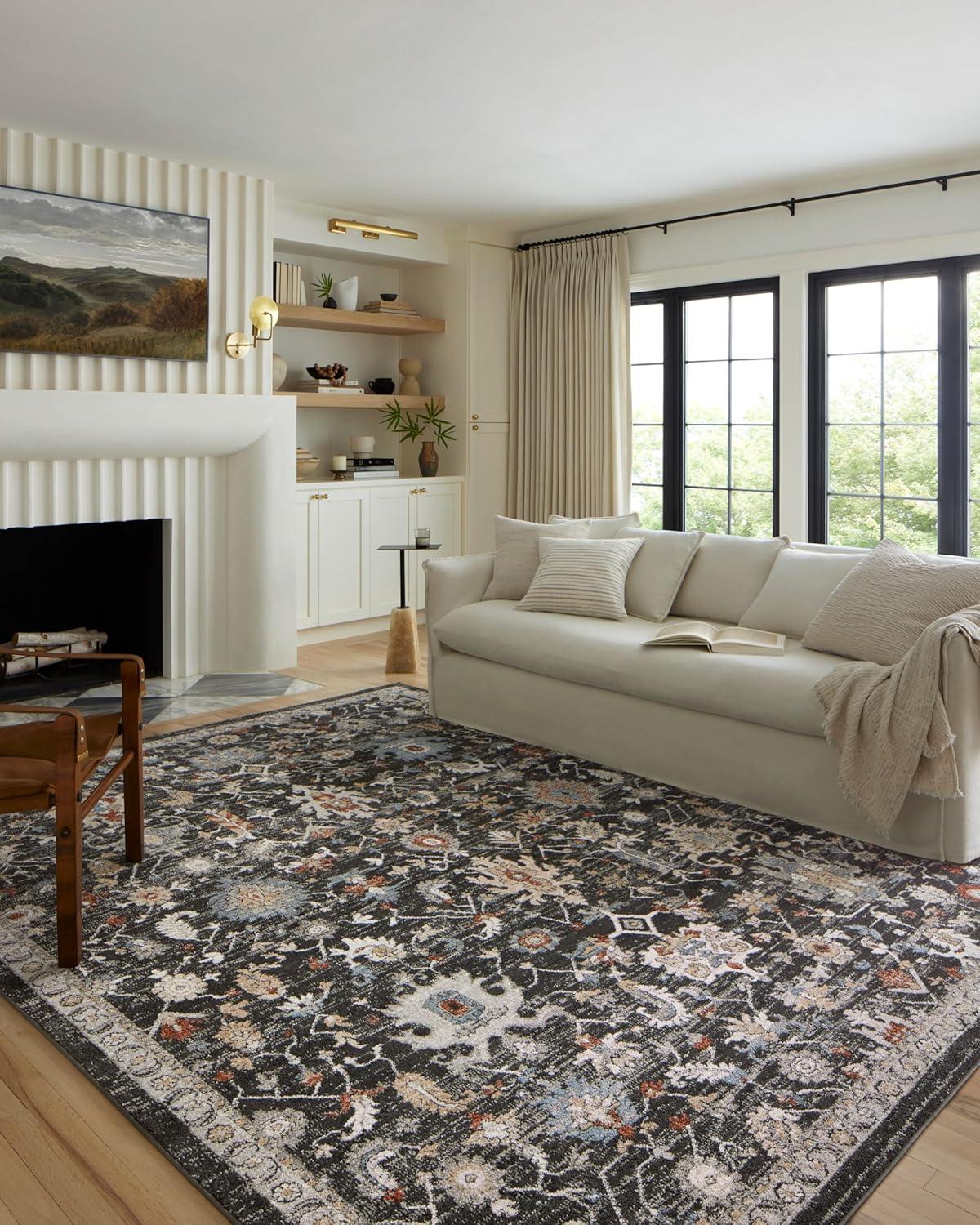 imageLoloi Odette Collection ODT03 IvoryBeige 710quot x 10 Area RugCharcoal Multi