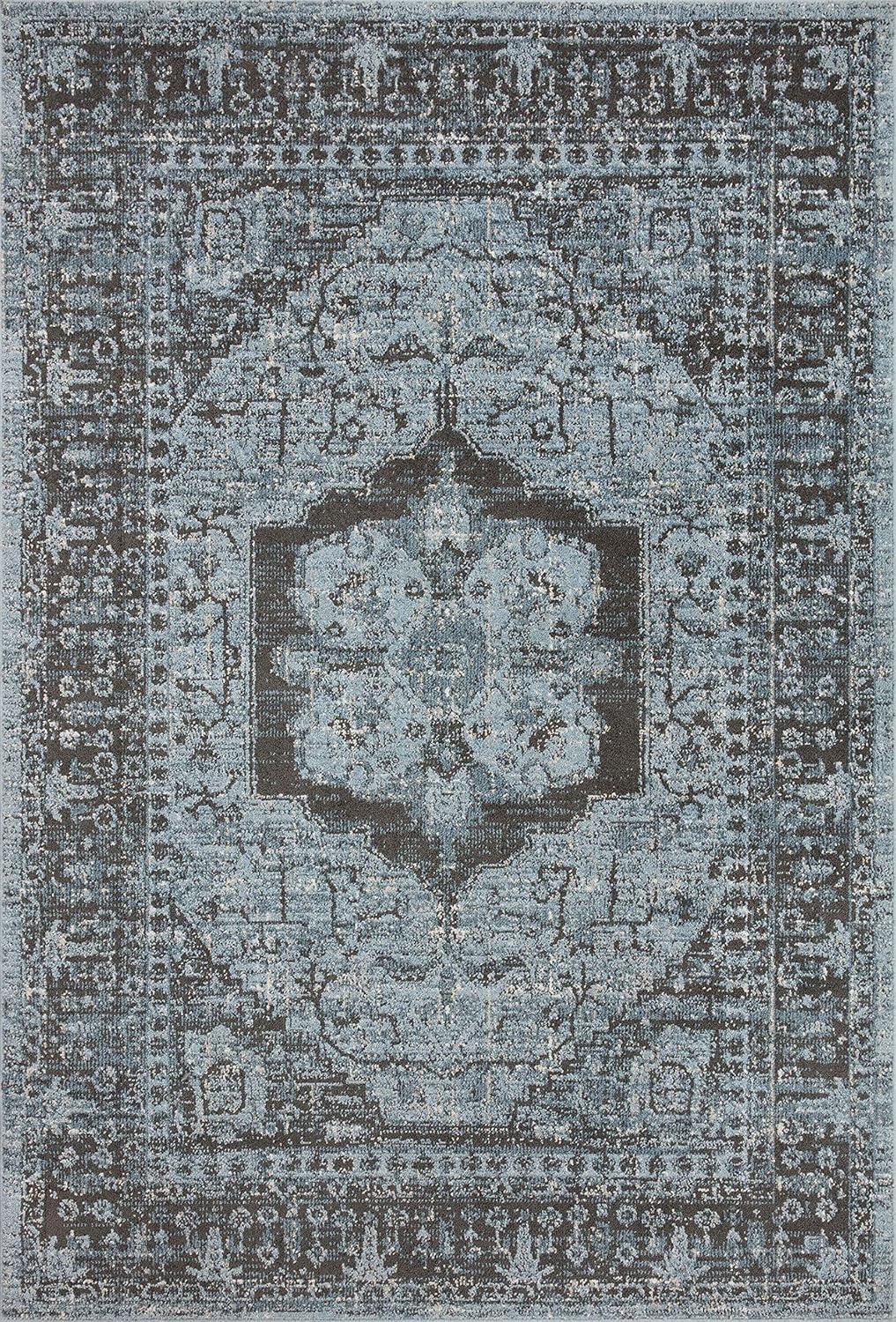 imageLoloi Odette Collection ODT03 IvoryBeige 710quot x 10 Area RugSky Charcoal