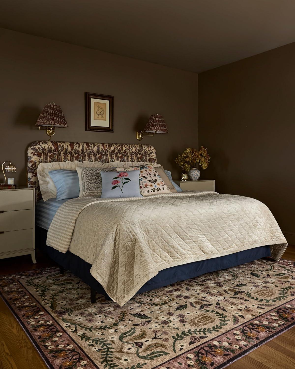 imageLoloi Rifle Paper Co Canopy Collection CNP03 Aubergine 23quot x 5 Accent Rug
