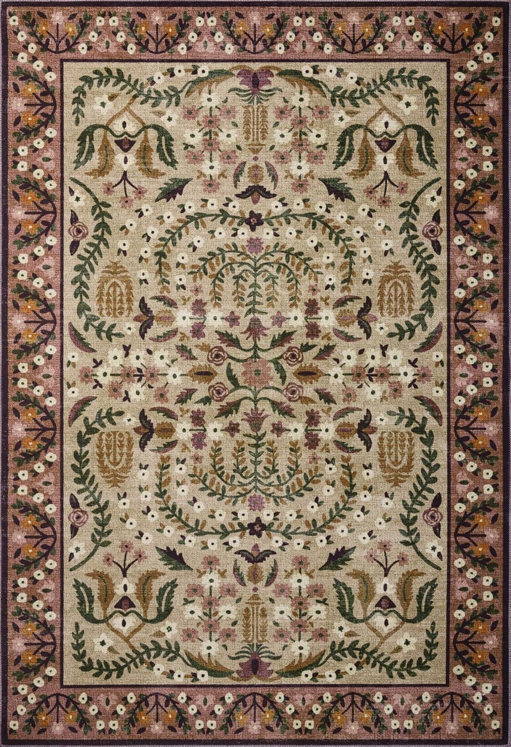 imageLoloi Rifle Paper Co Canopy Collection CNP03 Aubergine 23quot x 5 Accent Rug