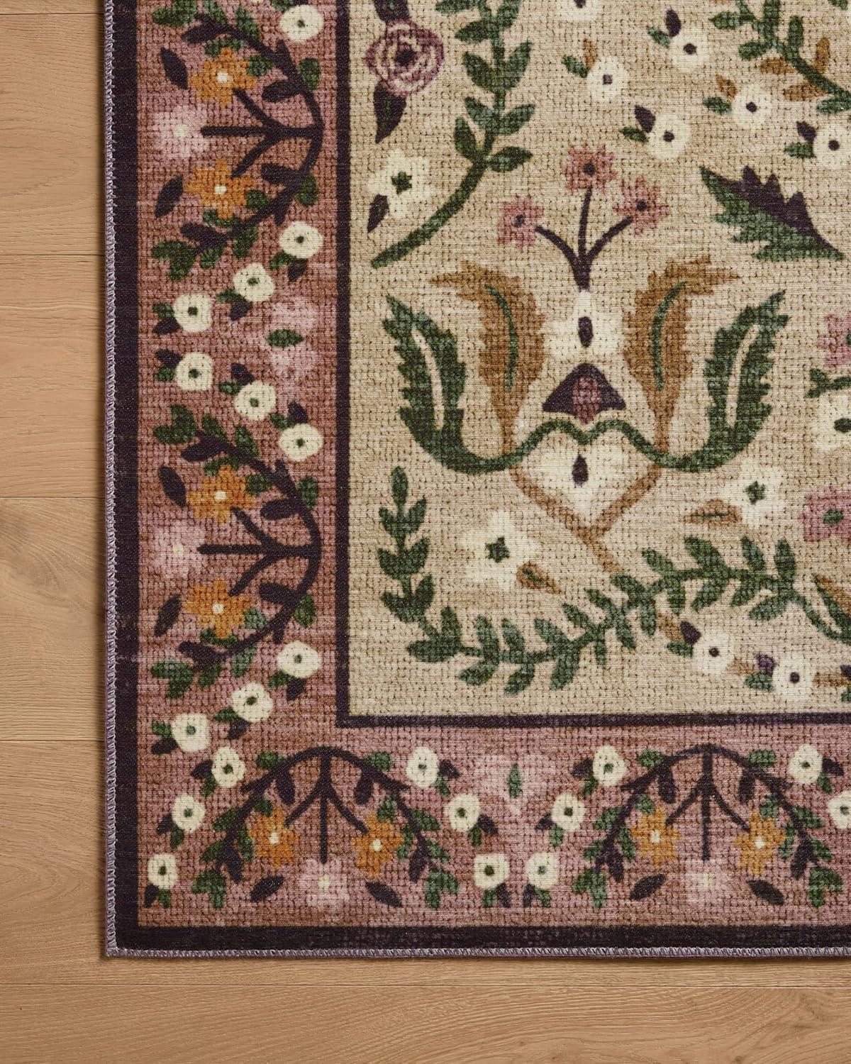 imageLoloi Rifle Paper Co Canopy Collection CNP03 Aubergine 23quot x 5 Accent Rug