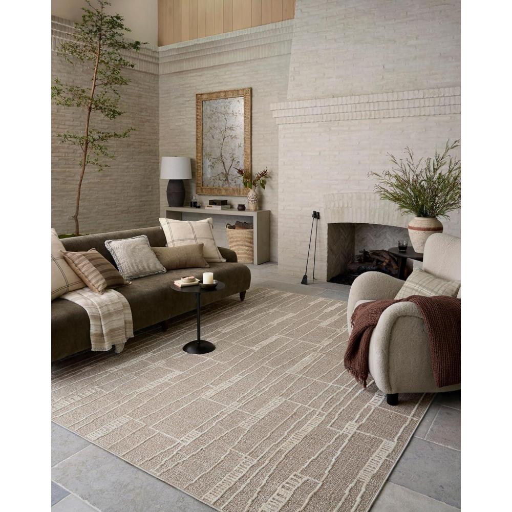 imageLoloi Amber Lewis Bexley Collection BEX07 NaturalDove 710quot x 10 Area Rug Neutral Textured Living Bedroom Dining CarpetMushroom Natural