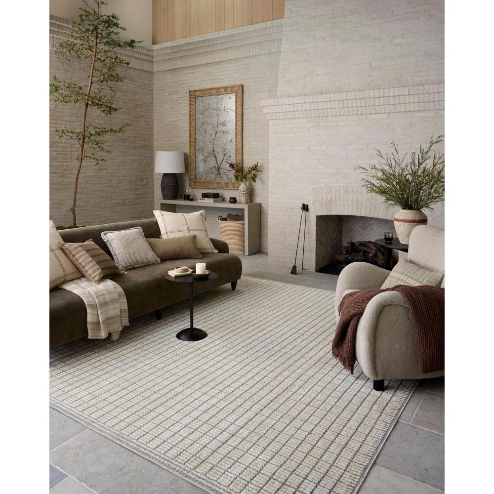 imageLoloi Amber Lewis Bexley Collection BEX07 NaturalDove 710quot x 10 Area Rug Neutral Textured Living Bedroom Dining CarpetSlate Natural