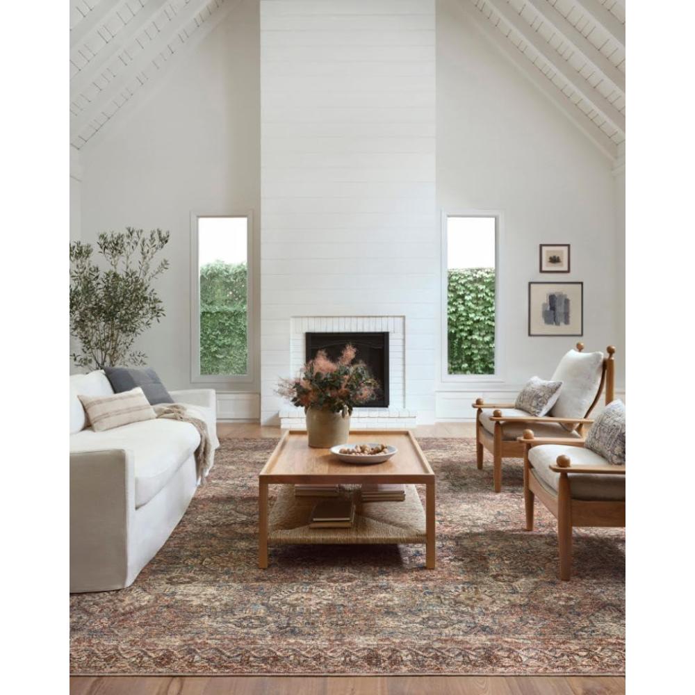 imageLoloi Amber Lewis Billie Collection Ink ampamp Salmon 86quot x 116quot Area Rug Antique ampamp Distressed Accent Rugs for Living Room Bedroom Entryway ampamp Hallway No Shed High Traffic Area Home Decor RugAqua Rust