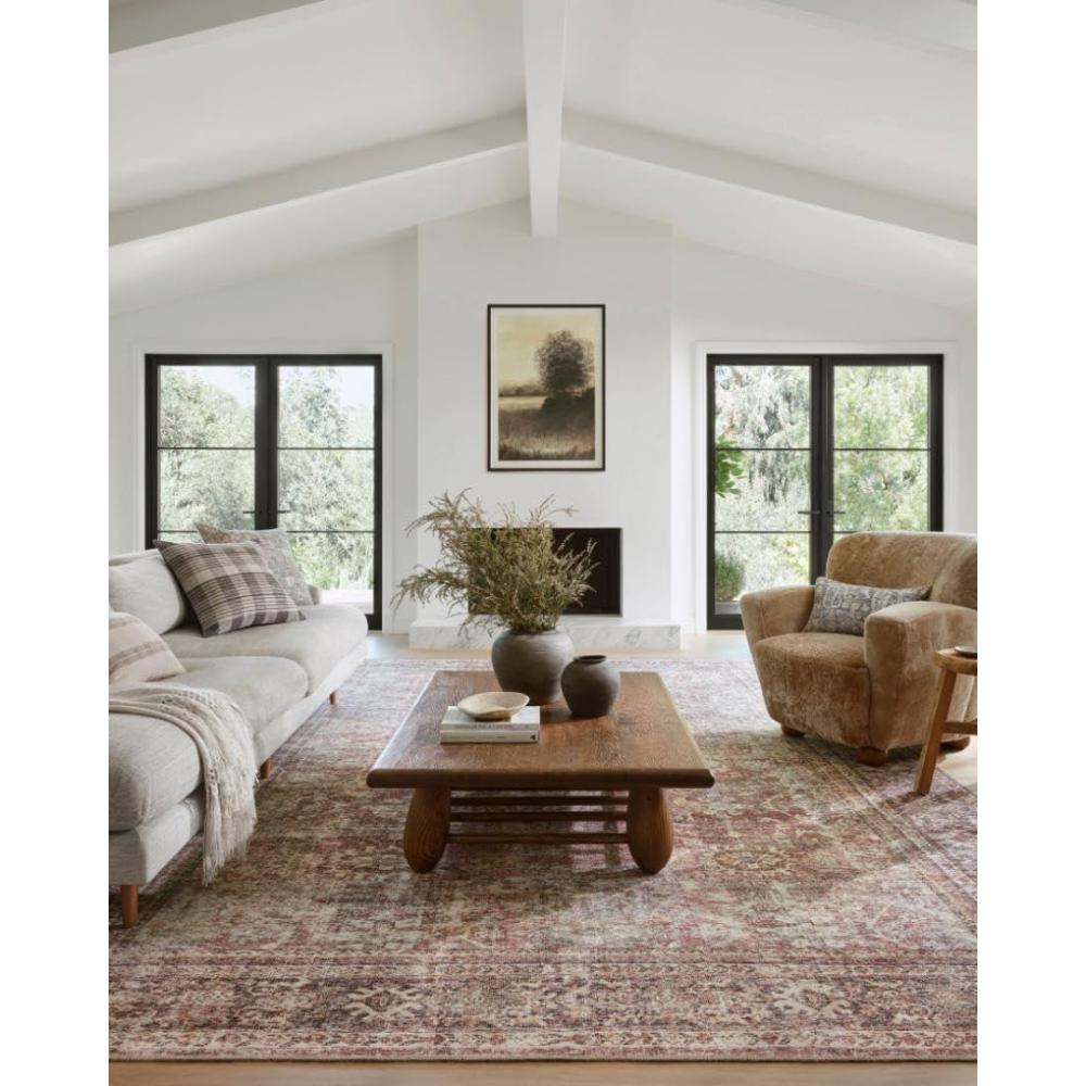 imageLoloi Amber Lewis Georgie Collection GER10 MossBark 84quot x 116quot 19quot Pile Height Area RugBordeaux  Antique