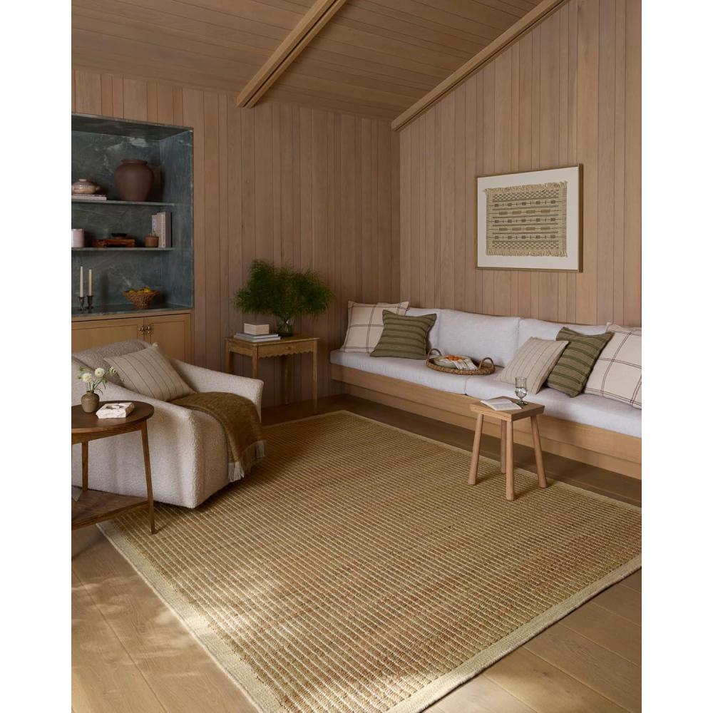 imageLoloi Amber Lewis Lilah Collection LIH01 NaturalGrey 93quot x 13 Area Rug Jute Wool Cotton Neutral Living Bedroom Dining RugNatural Antique Ivory