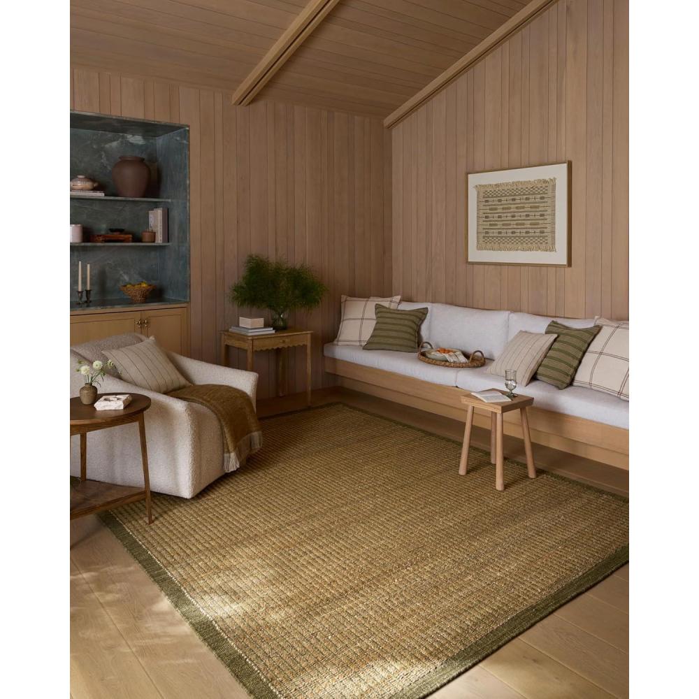 imageLoloi Amber Lewis Lilah Collection LIH01 NaturalGrey 93quot x 13 Area Rug Jute Wool Cotton Neutral Living Bedroom Dining RugNatural Olive