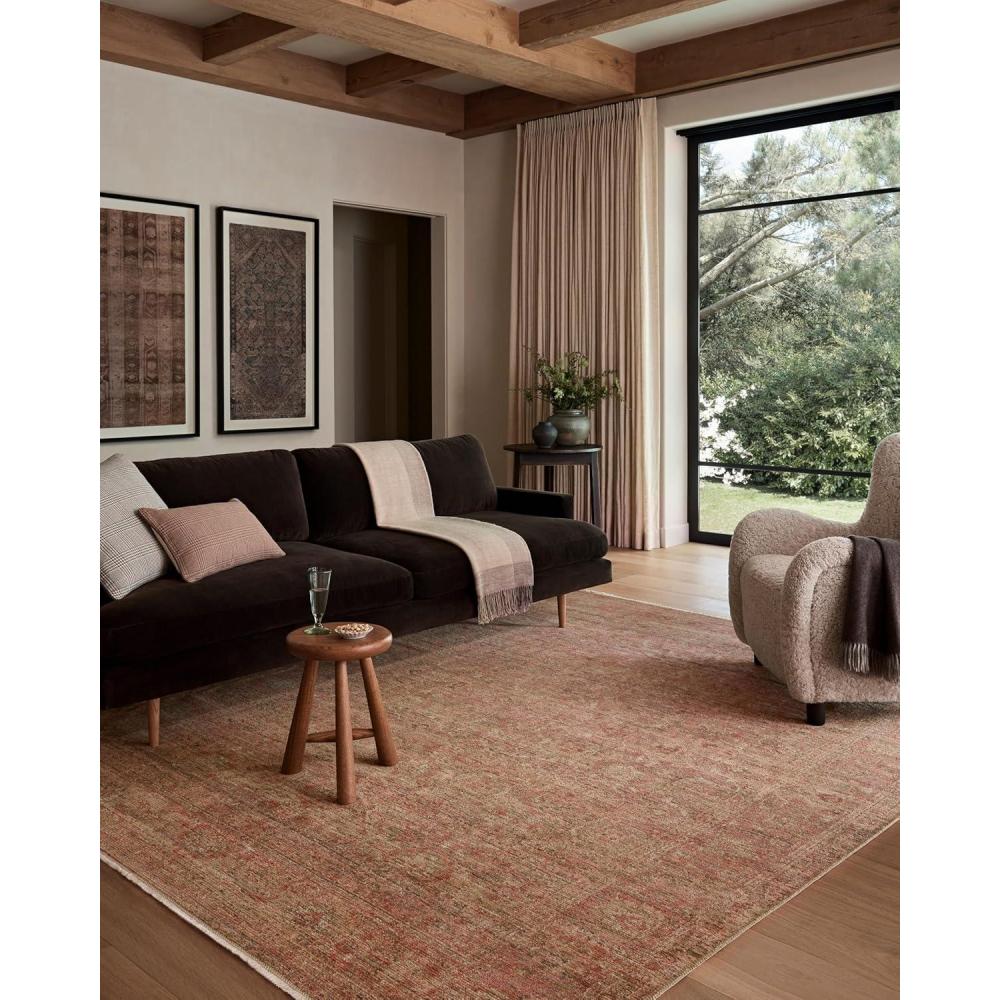 imageLoloi Amber Lewis Molly Collection MOL03 OceanSunset 23quot x 310quot Low Pile Accent RugBrickBark