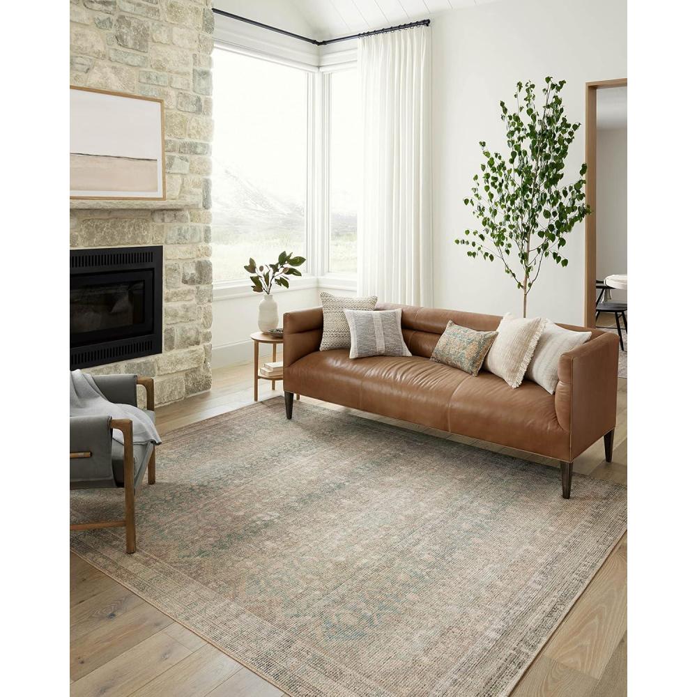 imageLoloi Angela Rose Aubrey Collection AUB04 SageBark 83quot x 113quot 19quot Pile Height Area RugJade Natural