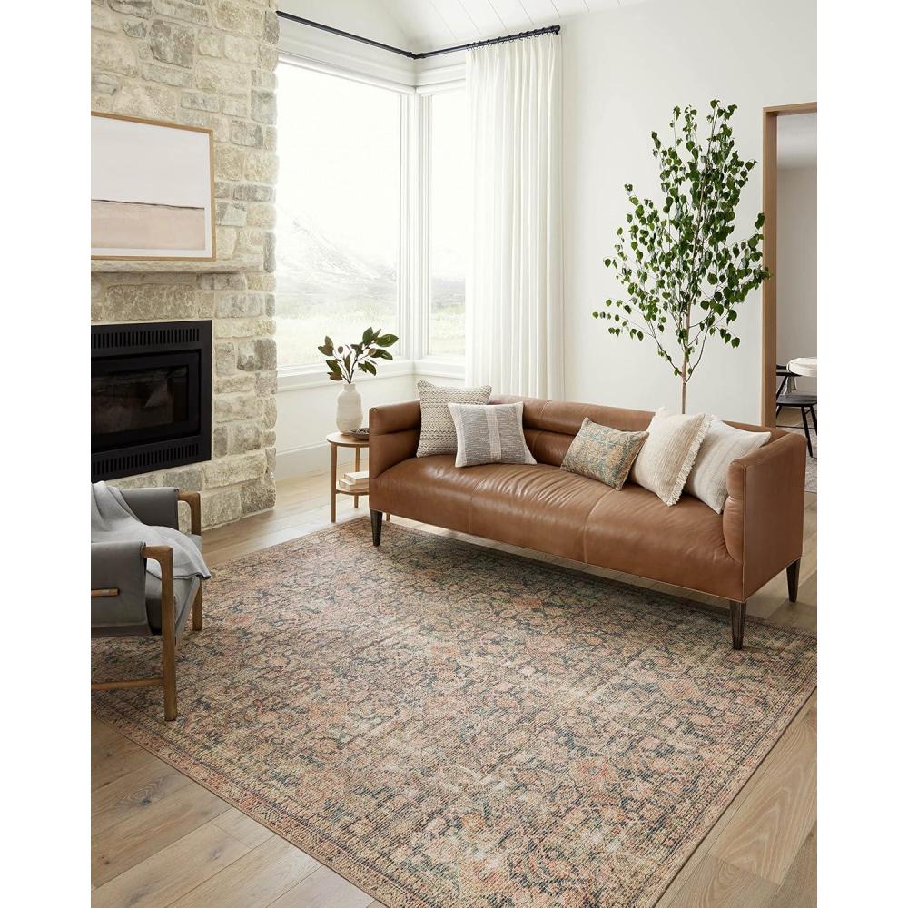 imageLoloi Angela Rose Aubrey Collection AUB04 SageBark 83quot x 113quot 19quot Pile Height Area RugNavy Multi
