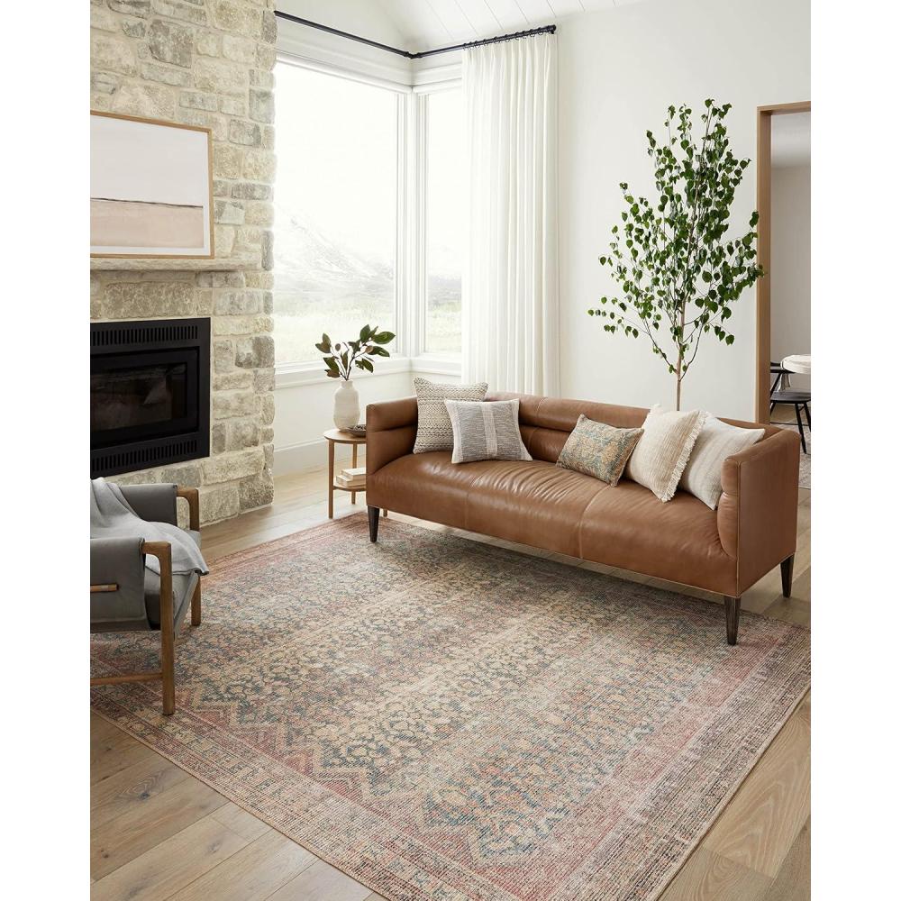 imageLoloi Angela Rose Aubrey Collection AUB04 SageBark 83quot x 113quot 19quot Pile Height Area RugOcean Spice