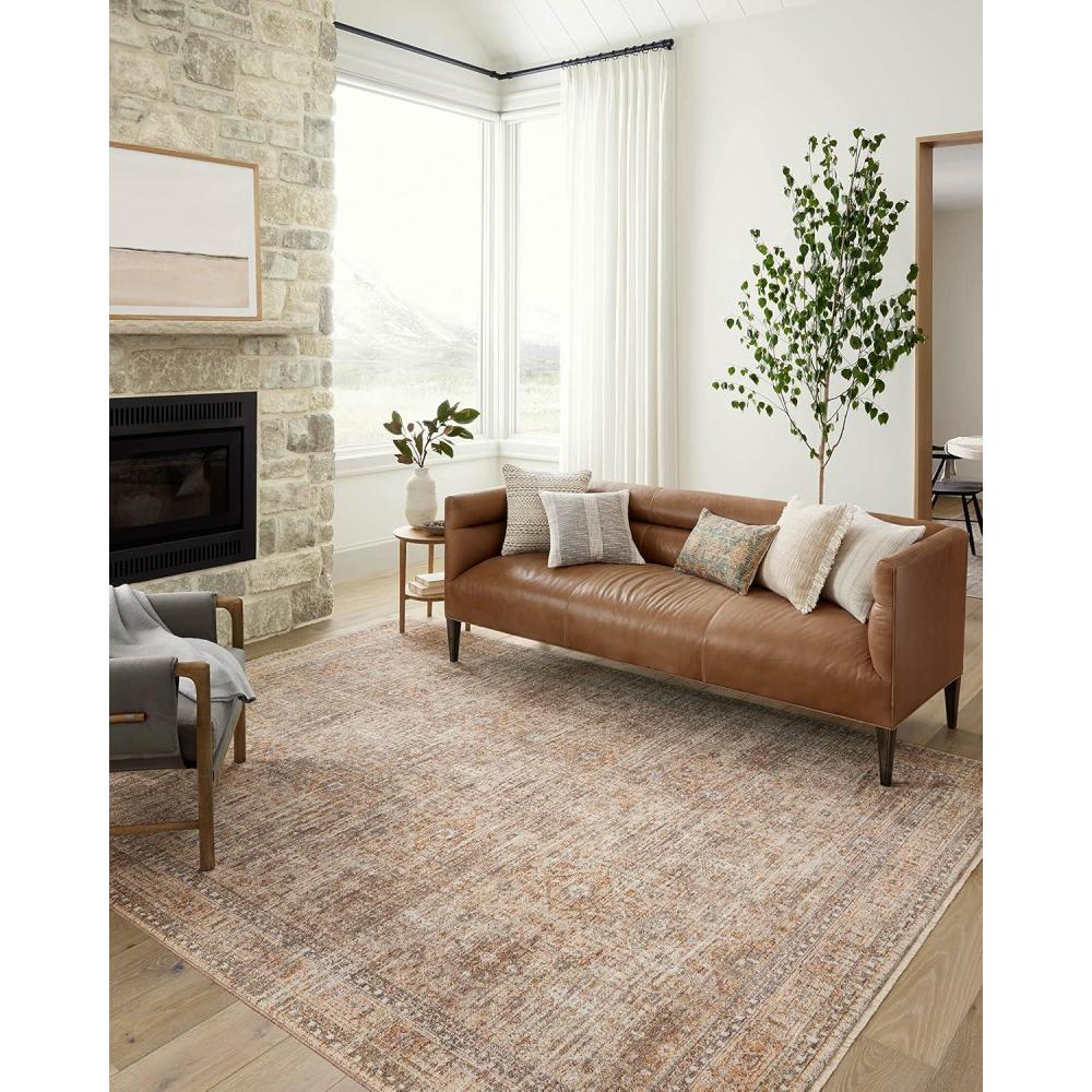 imageLoloi Angela Rose Blake Collection BLA02 OceanMocha 710quot x 102quot 25quot Pile Height Fringe Area RugOatmeal Spice